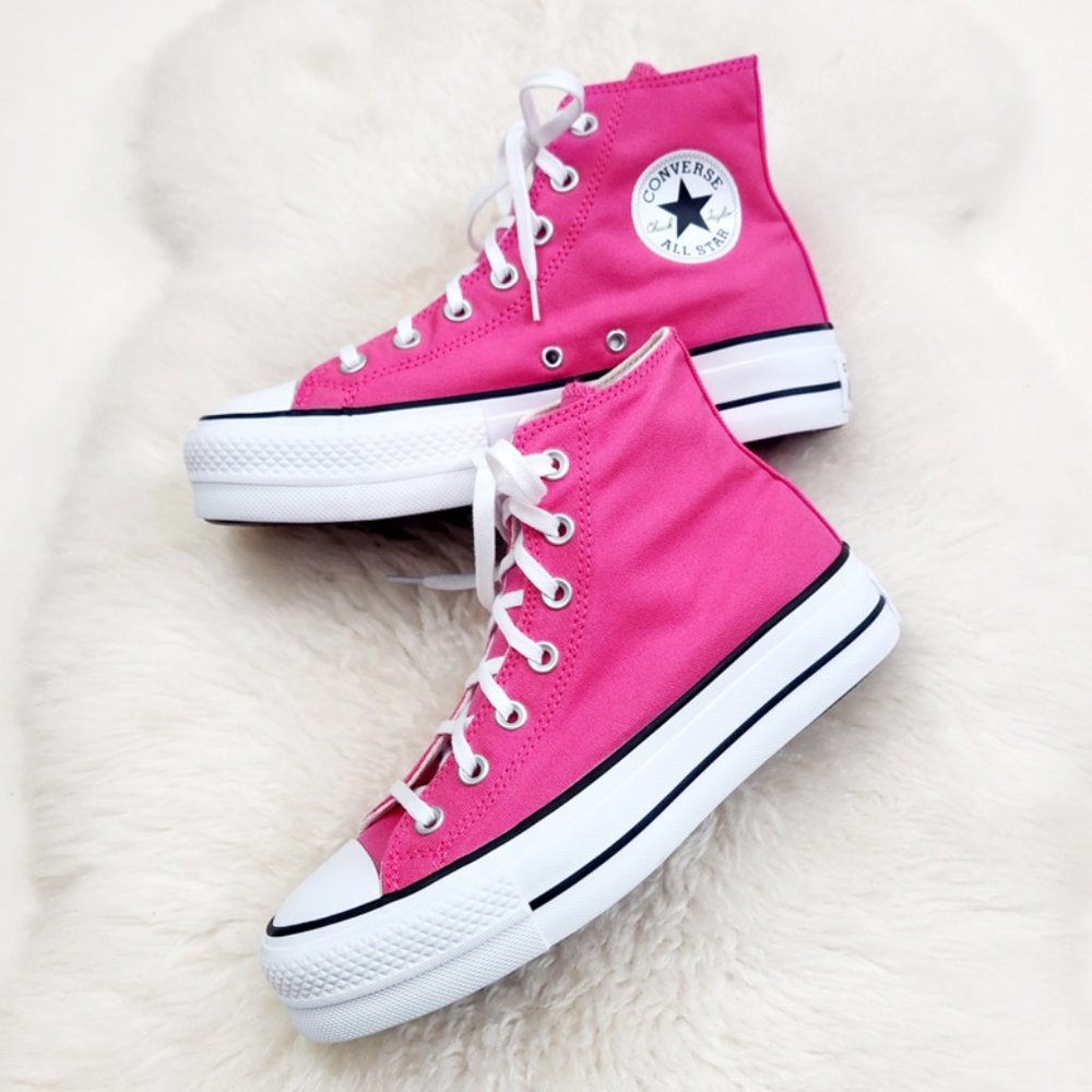Converse Chuck Taylor All Star Pink High Top Platform Sneakers